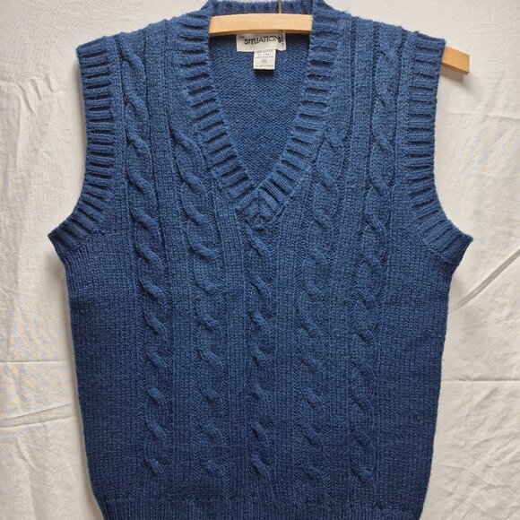 Situations Sweater Vest Navy Blue Medium - Picture 1 of 5